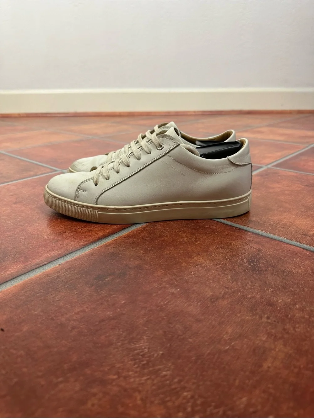 SuitSupply Minimalist Sneakers in White Calf Leather